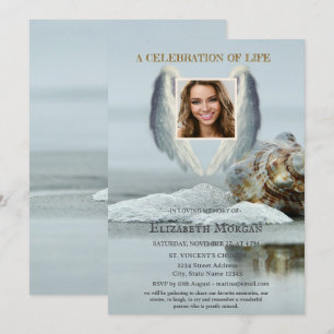 Engelenvleugels Strand Schelp Viering Van Het Leve Kaart