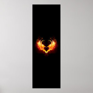 Engelenvuurhart met vleugels poster