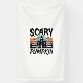 Engelige Pompoen Vintage Geheime Huis Halloween De Spandoek