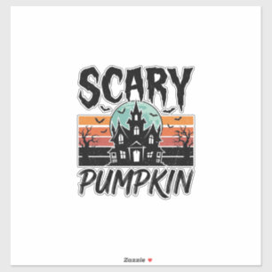 Engelige Pompoen Vintage Geheime Huis Halloween De Sticker