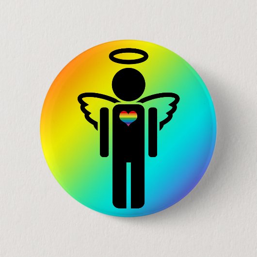 engelpictogram. ronde button 5,7 cm (Voorkant)