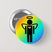 engelpictogram. ronde button 5,7 cm (Voorkant /achterkant)