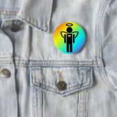 engelpictogram. ronde button 5,7 cm (In situ)