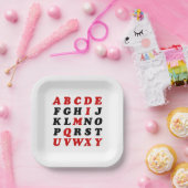 Engels alfabet papieren bordje (Feest)