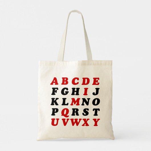 Engels alfabet tote bag (Achterkant)