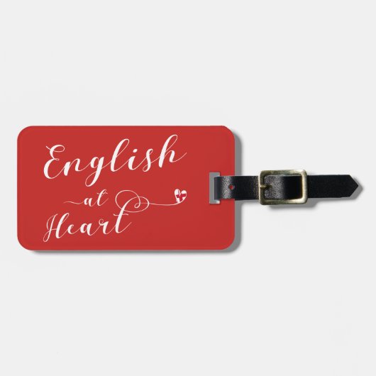 Engels At Heart Bagagelabel Sjabloon, Engeland (Voorkant horizontaal)