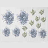 Engels Bloemen Blauw en Wit  LG Decoupage Tissuepapier (Voorkant)