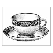 Engels Bone China Teacup Rubber Art Stamp Rubberstempel (Afrduk)