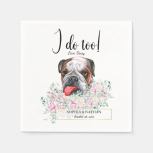 Engels British Bulldog Wedding Cocktail Napkins Servet