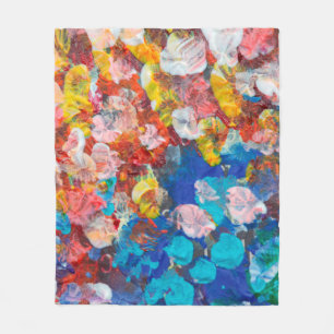 engels buldog portret intellectuele kunst , grijs fleece deken