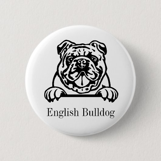 engels buldog ronde button 5,7 cm (Voorkant)