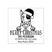 Engels Bull Terrier Hond Kerstmis Retouradres Rubberstempel (Afrduk)