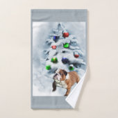 Engels Bulldog Christmas Bad Handdoek (Handdoek)