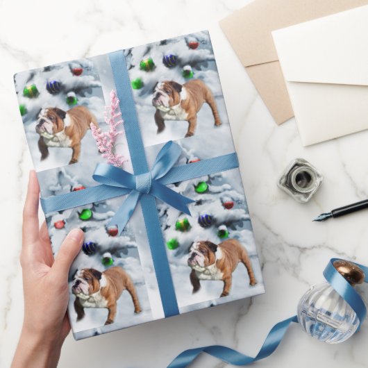 Engels Bulldog Christmas Cadeaupapier (Geschenken)