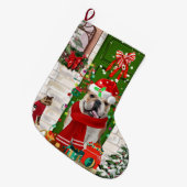 Engels Bulldog Christmas Grote Kerstsok (Voorkant (Hangend))