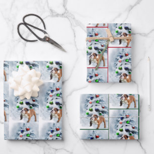 Engels Bulldog Christmas Inpakpapier Vel