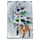 Engels Bulldog Christmas Medium Cadeauzakje (Achterkant)