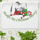 Engels Bulldog Christmas Theedoek (Gevouwen)