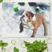 Engels Bulldog Christmas Theedoek (Gevouwen)