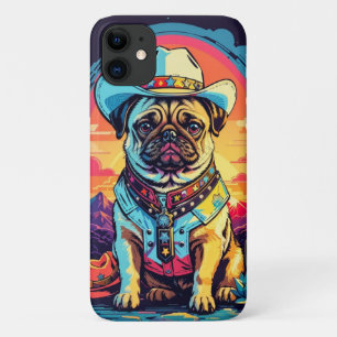  Engels Bulldog Cowboy Funny Western Dog iPhone 11 Hoesje