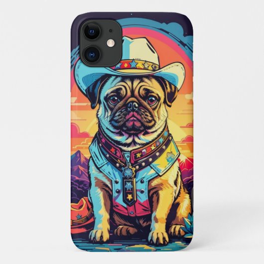 Engels Bulldog Cowboy Funny Western Dog Case-Mate iPhone Case (Achterkant)