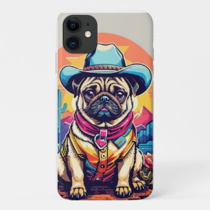  Engels Bulldog Cowboy Funny Western Dog iPhone 11 Hoesje