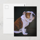 Engels Bulldog Dog Art Briefkaart (Voorkant / Achterkant)