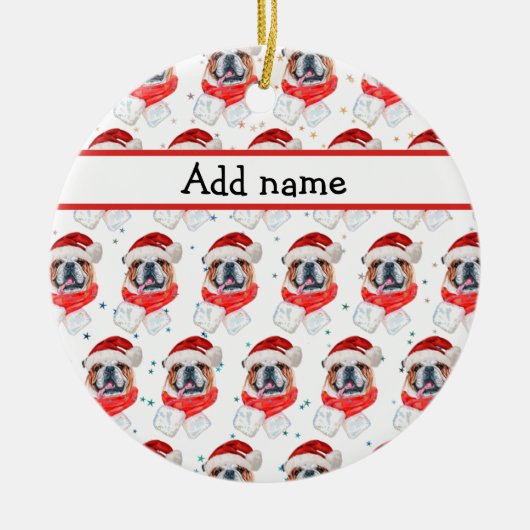Engels Bulldog Dog Breed Christmas Keramisch Ornament (Voorkant)
