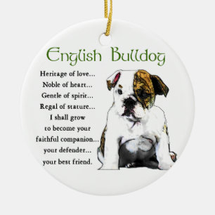 Engels Bulldog Heritage of Love Keramisch Ornament