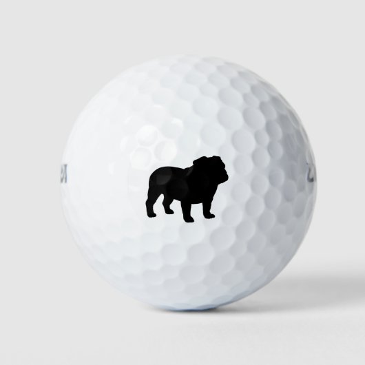 Engels Bulldog Hondenras Silhouette Golfballen (Voorkant)