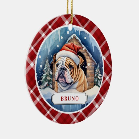 Engels Bulldog keramische cirkel Ornament (Rechts)