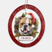 Engels Bulldog keramische cirkel Ornament (Links)