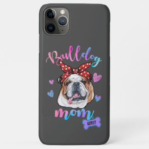 Engels Bulldog Moeder Waterverf Hond Mam GIft iPhone 11 Pro Max Hoesje
