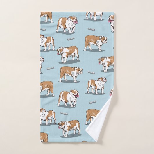 Engels bulldog patroon bad handdoek (Handdoek)