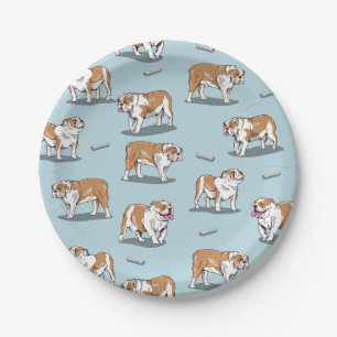 Engels bulldog patroon papieren bordje