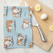 Engels bulldog patroon theedoek (Quarter Fold)