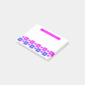 Engels Bulldog & Paw Hot Pink & Blue Silhouette Post-it® Notes (Schuin)