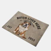 Engels Bulldog Personalized Hondenliefhebber Doorm Deurmat (Schuin)
