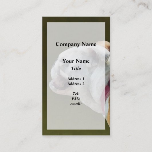 Engels bulldog profiel visitekaartje (Voorkant)