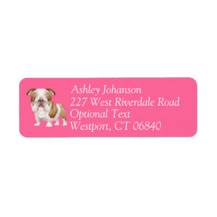 Engels Bulldog Puppy Dog Return Address l Label