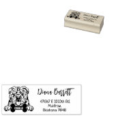 Engels Bulldog Return-adres, Hondenras Rubberstempel (Gestempeld)
