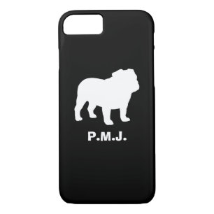 Engels Bulldog Silhouette met aangepaste tekst iPhone 8/7 Hoesje