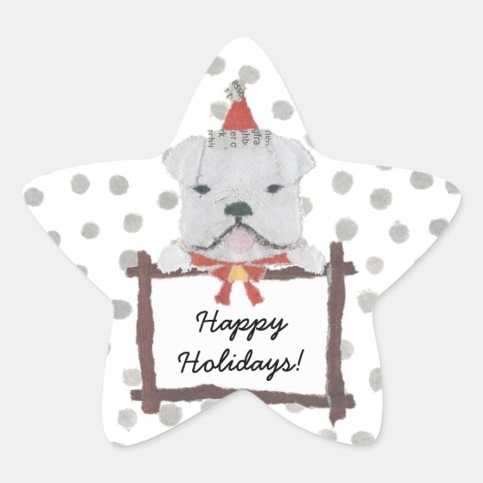 Engels, Bulldog Ster Sticker (Voorkant)