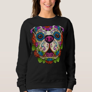 Engels Bulldog Sugar Skull Dog Calavera Dia De Lo Trui