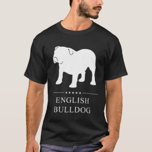 Engels Bulldog wit silhouet T-shirt