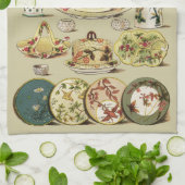  Engels: China Borden & Serving Piecks Theedoek (Gevouwen)