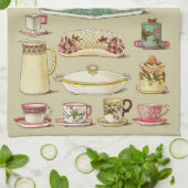  Engels China Tea Service Kitchen Theedoek (Gevouwen)