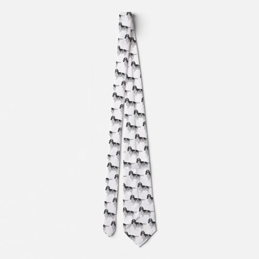 Engels Cocker Spaniel in Black and White Pattern Stropdas (Achterkant)