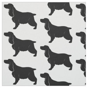Engels Cocker Spaniel in Silhouette Stof