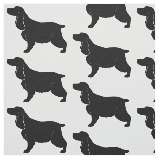 Engels Cocker Spaniel in Silhouette Stof (Swatch)
